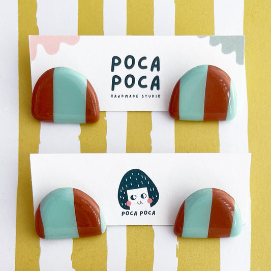 Mint Chocolate Stripey Earrings