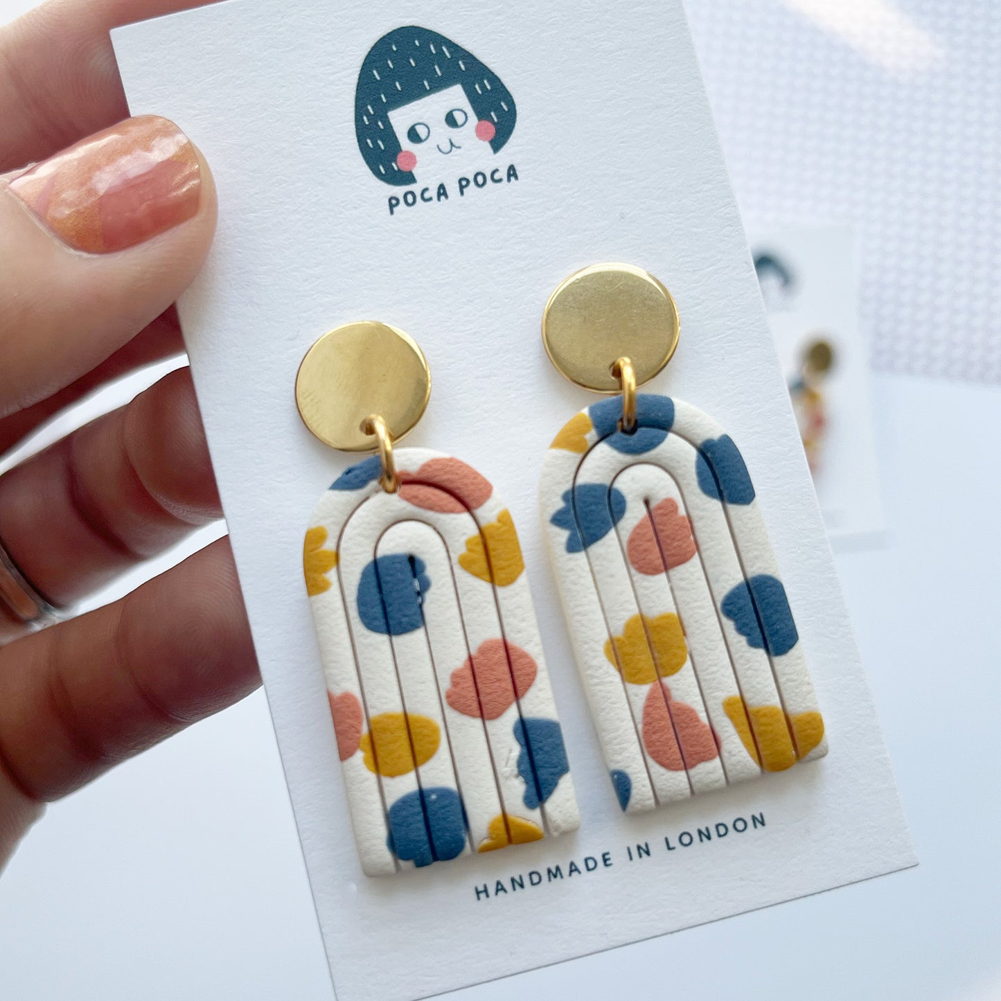 Boho Organic Shape Pattern Statement Earrings