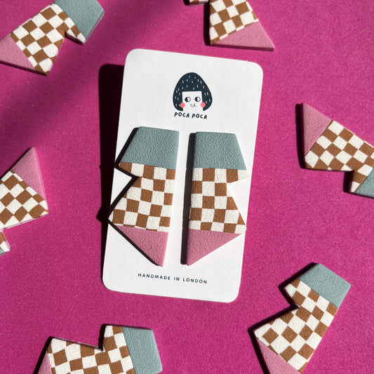 Retro Angles Stud Earrings