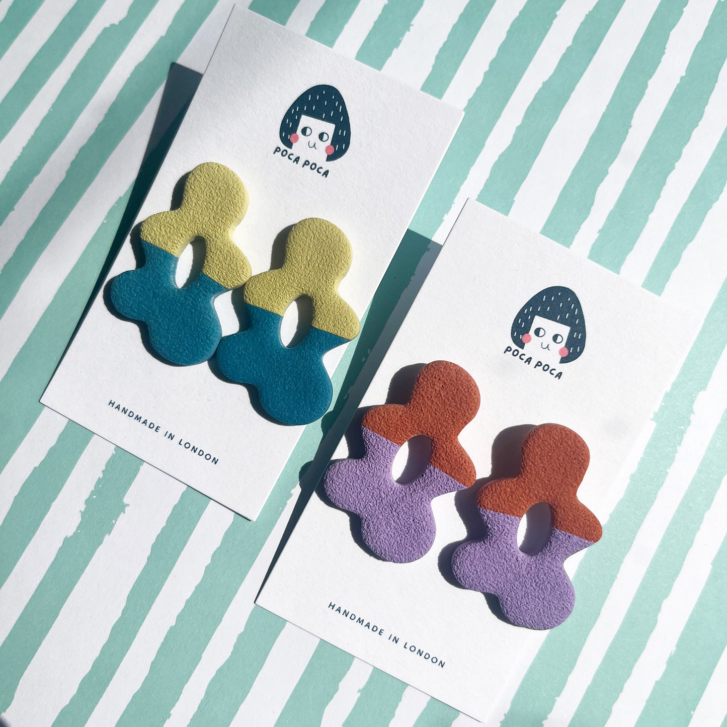Split Blossom Bi-Color Stud Earrings