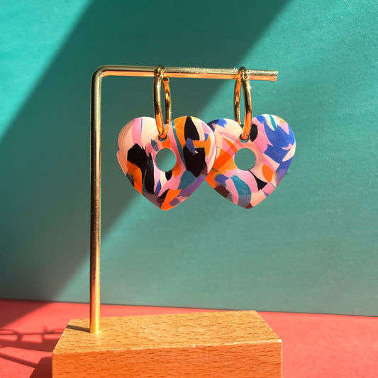 Abstract Love Hoop Earrings
