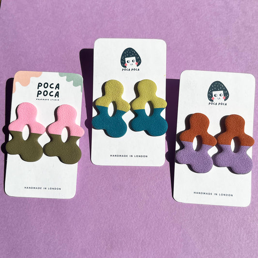 Split Blossom Bi-Color Stud Earrings