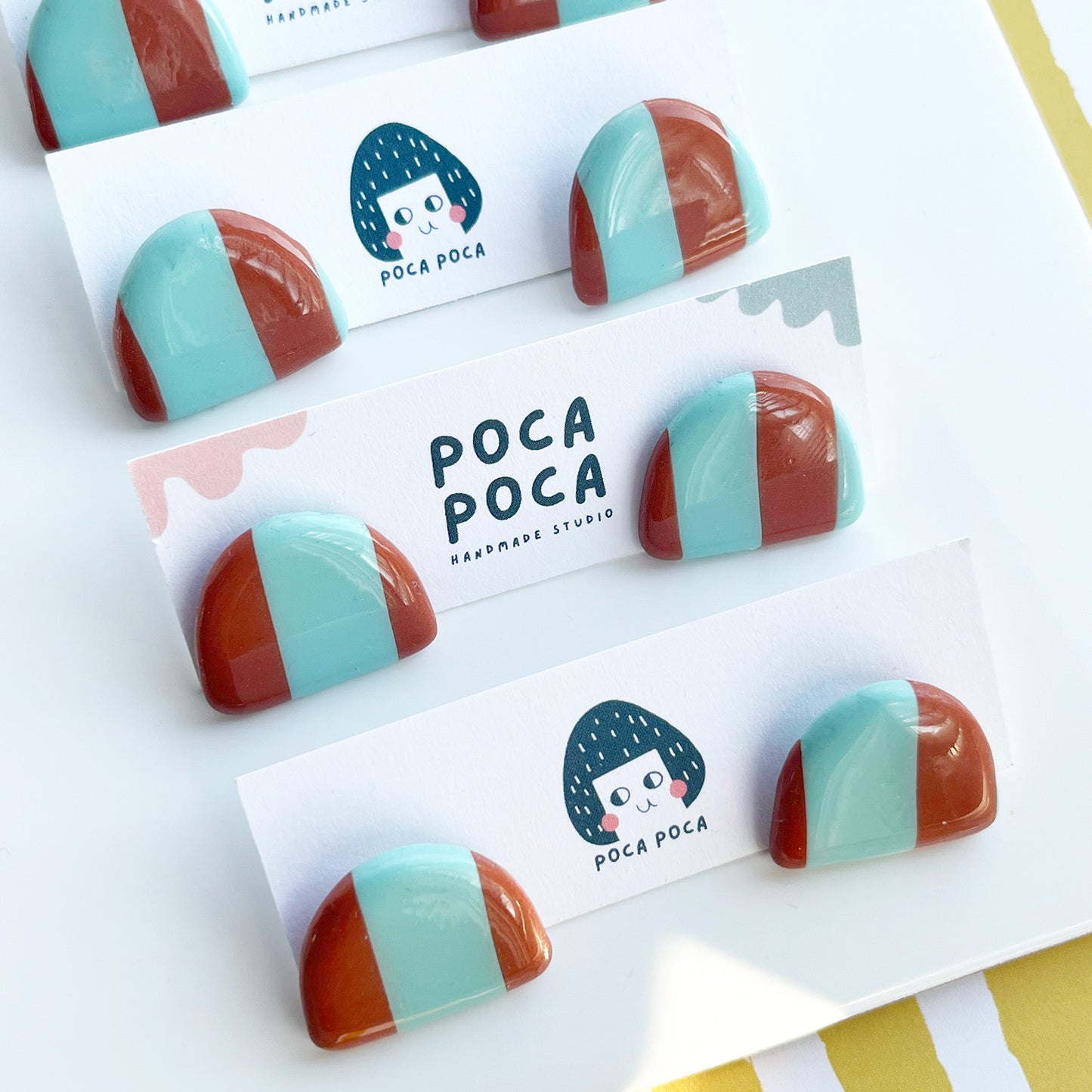 Mint Chocolate Stripey Earrings