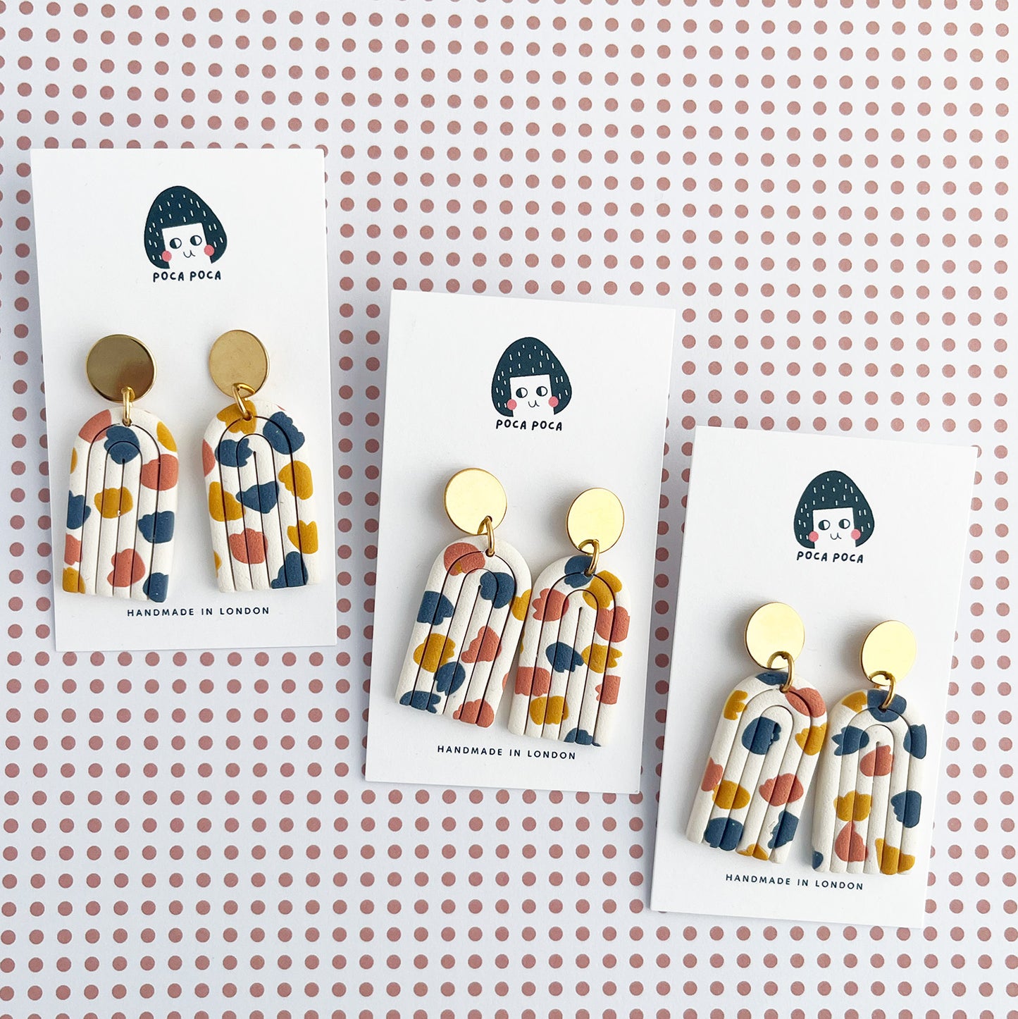 Boho Organic Shape Pattern Statement Earrings