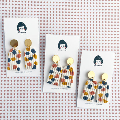 Boho Organic Shape Pattern Statement Earrings