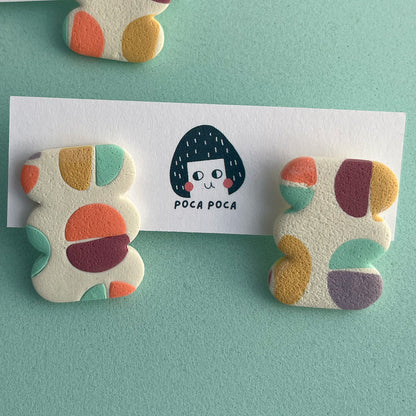 Floral Spring | Geometric Shape Pattern Stud Earrings