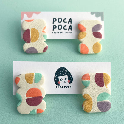 Floral Spring | Geometric Shape Pattern Stud Earrings