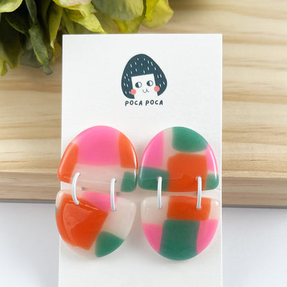 Retro Mosaic Drop Earrings