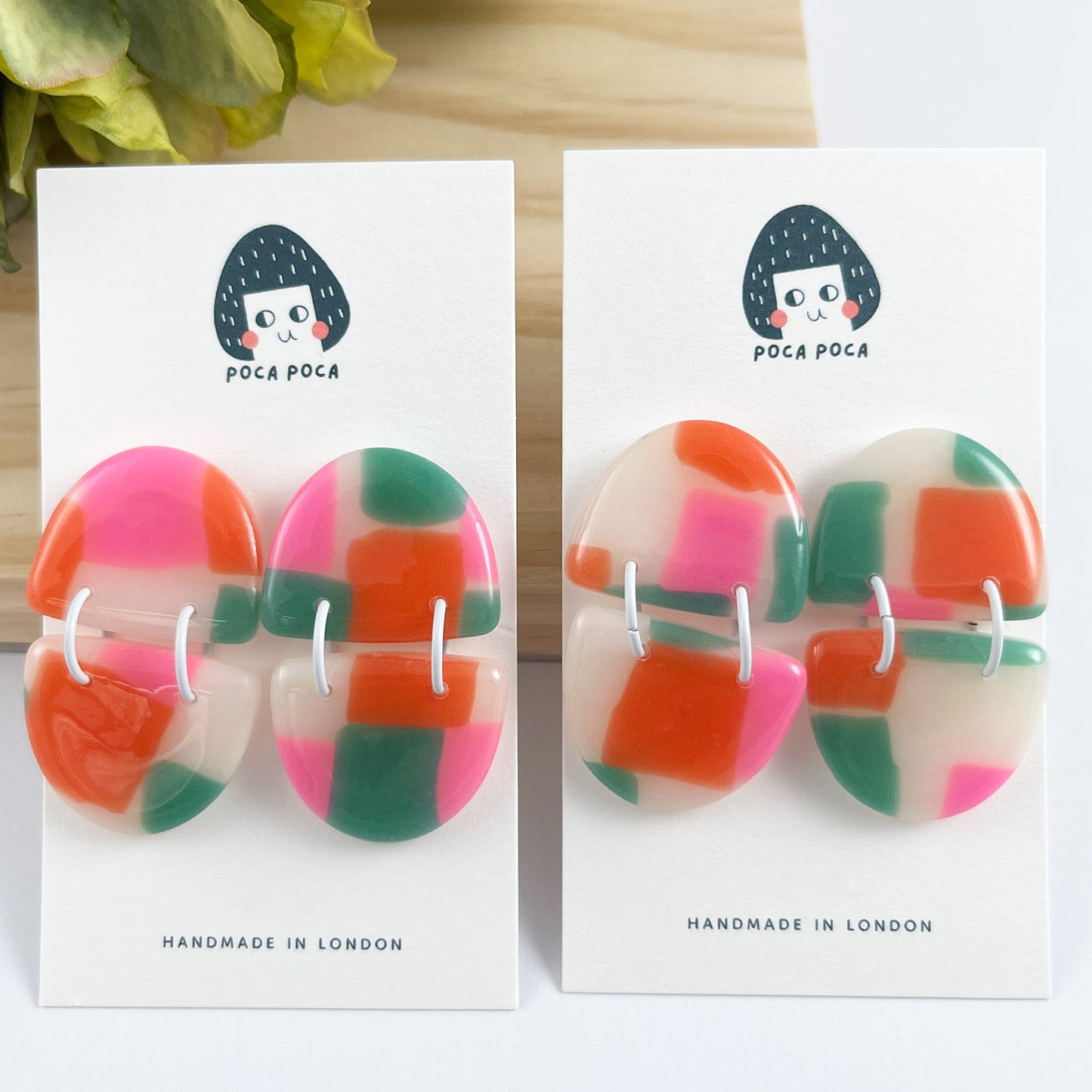 Retro Mosaic Drop Earrings
