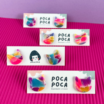 Candy Cat Stud Earrings