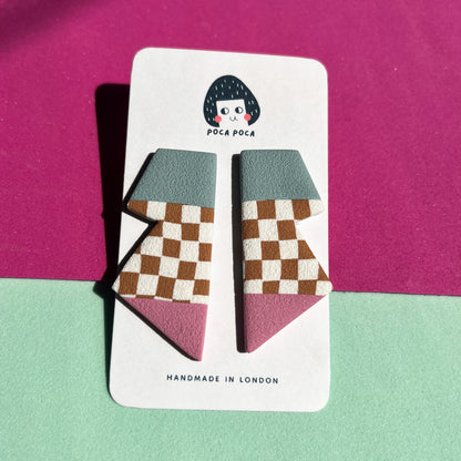 Retro Angles Stud Earrings