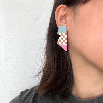 Retro Angles Stud Earrings