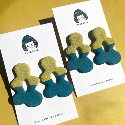 Split Blossom Bi-Color Stud Earrings