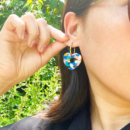 Abstract Love Hoop Earrings