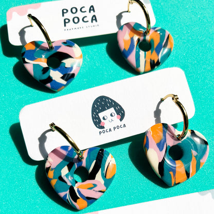 Abstract Love Hoop Earrings