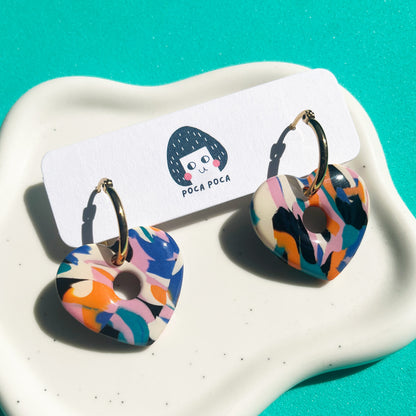 Abstract Love Hoop Earrings