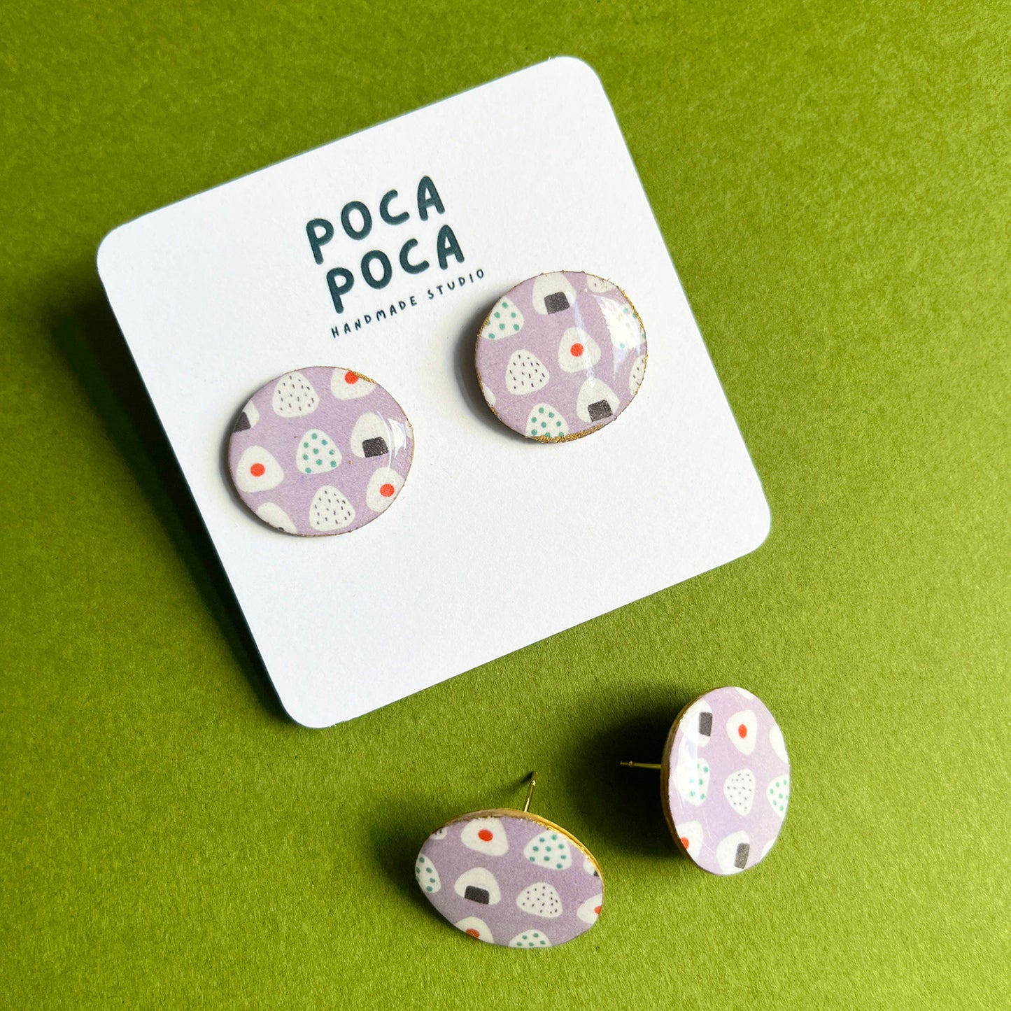 Wa (Japanese) Button Studs Earrings