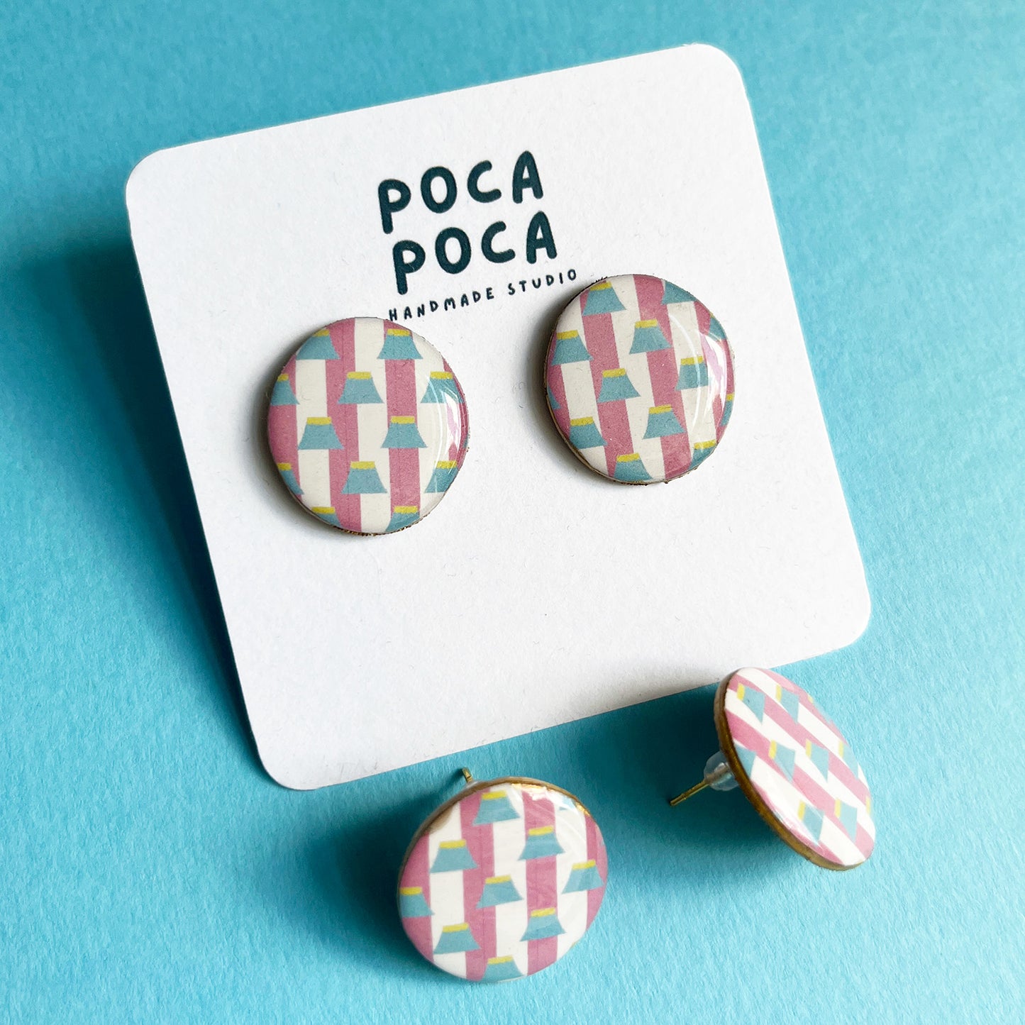 Wa (Japanese) Button Studs Earrings