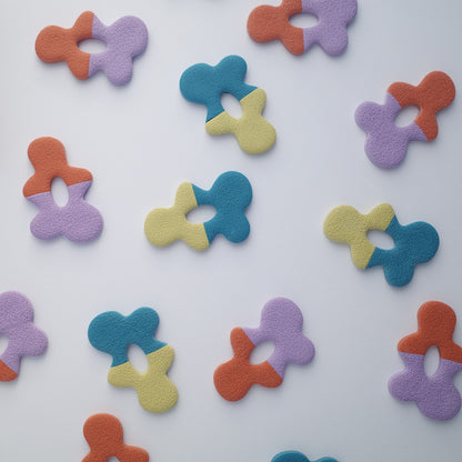 Split Blossom Bi-Color Stud Earrings