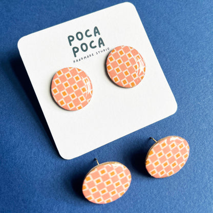 Wa (Japanese) Button Studs Earrings
